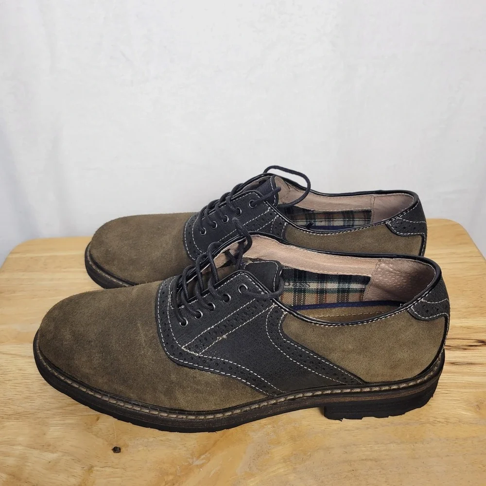 GH Bass & Co Pomona Two Tone Brown Leather Oxford Shoes Mens 9.5M Comfort Casual